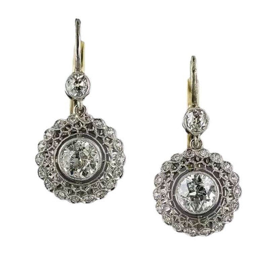 Elegant Geometric Zircon Earrings - Stylish Circular Design for Women - Buy Center