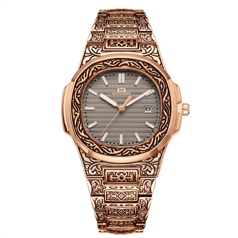 Carved Quartz Parrot Calendar Watch - Glow-in-the-Dark Waterproof Style - Buy Center