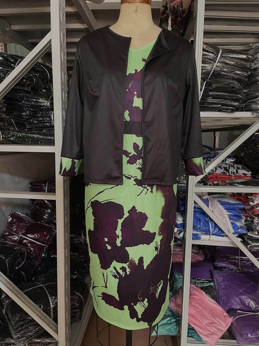 Buycenter Two-Piece Women's Jumpsuit - Three-Quarter Sleeve & Large Size - Buy Center