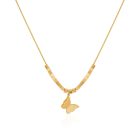 Stainless Steel Jewelry Set - Necklace, Earrings & Ring Trio in Butterfly Design - Buy Center