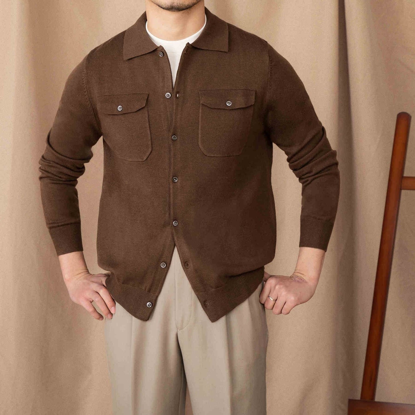 Trendy Solid Color Sweater Coat for Men - Stylish, Cozy & Modern - Buy Center