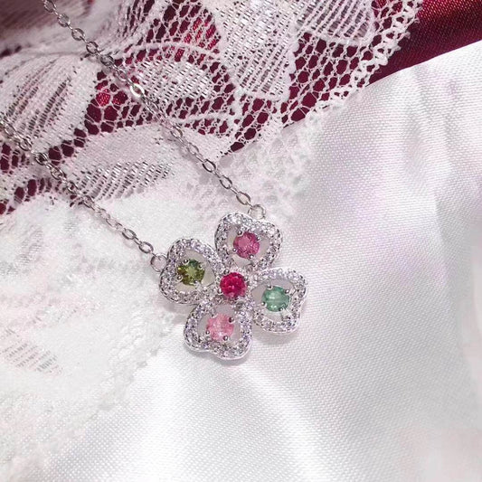 Buycenter S925 Silver Earring Ring Pendant Set - Natural Tourmaline Jewelry - Buy Center