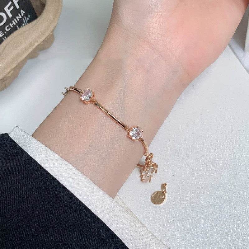 Exquisite Round Diamond Crystal Bracelet - Modern Luxury for Women - Buy Center