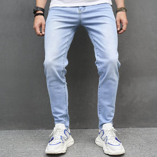 Men's Skinny Cotton Stretch Jeans - Comfortable Tapered Fit for Teenagers - Buy Center