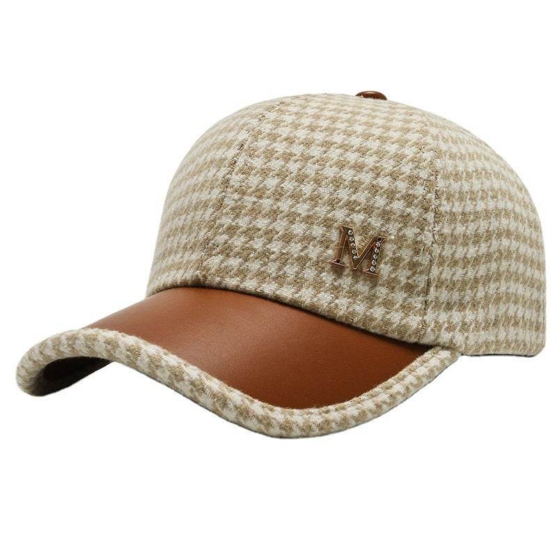 Buycenter Houndstooth Baseball Cap - Adjustable Wool for Men & Women - Buy Center