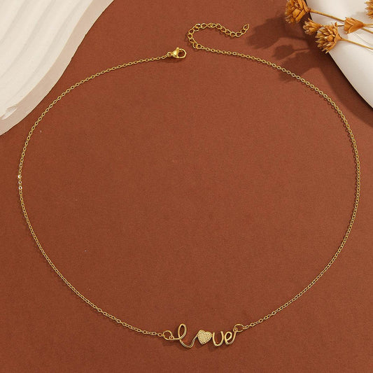 Exquisite Gold Plated Diamond Love Pendant Necklace - Infinite Symbol Charm - Buy Center