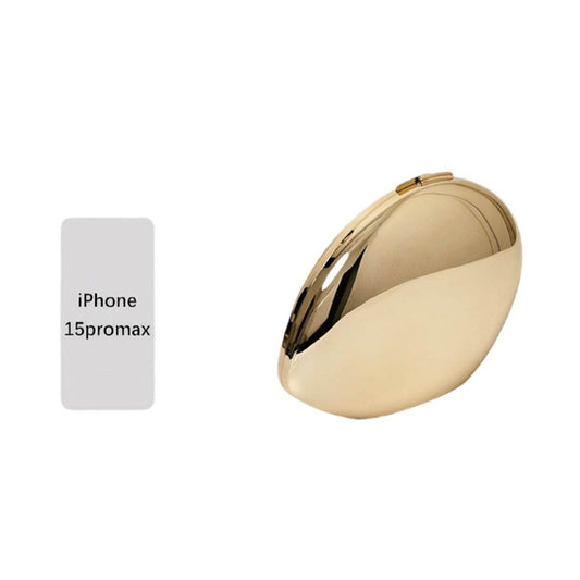 Buycenter Golden Acrylic Goose Egg Clutch - Metallic Shoulder Bag - Buy Center