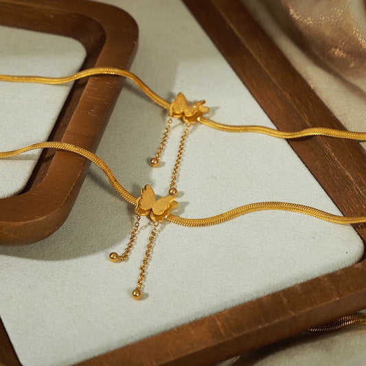 Simple Titanium Steel Butterfly Anklet - Elegant Beach Jewelry for 2025 - Buy Center