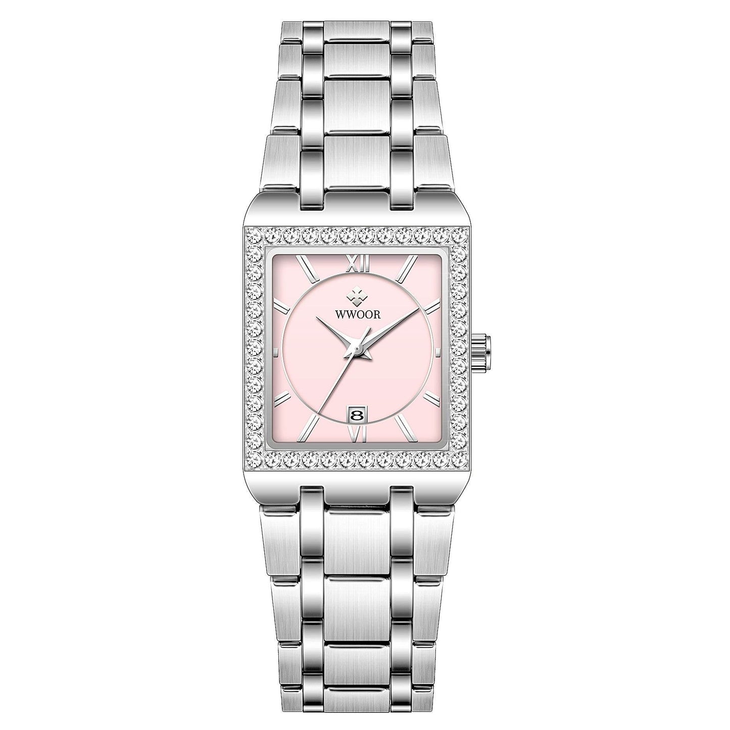 Grip Love Square Steel Band Watch - Waterproof Quartz Stylish for Women - Buy Center