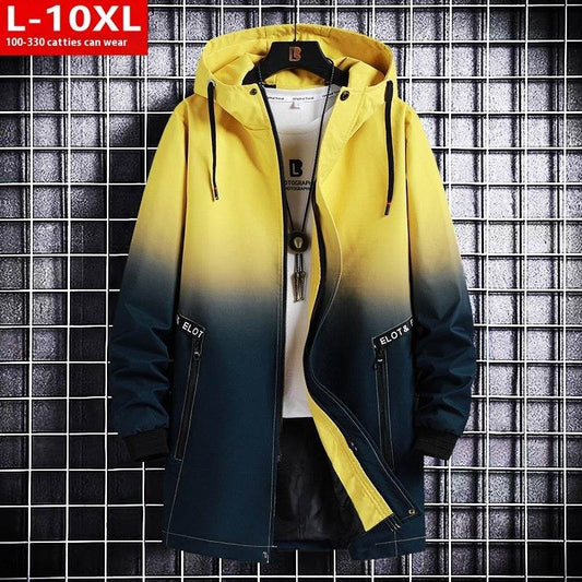 Trendy Men's Hooded Trench Coat - Stylish Spring Autumn Parka 10XL Size - Buy Center