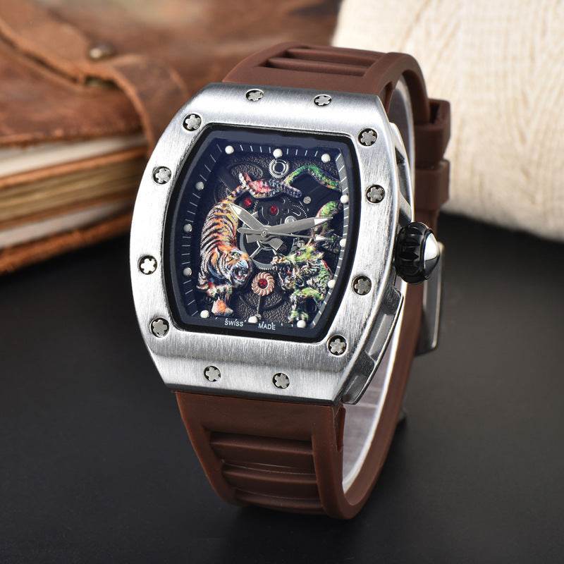 Buy Center Dragon Tiger Quartz Watch - Stylish Alloy Male Timepiece - Buy Center