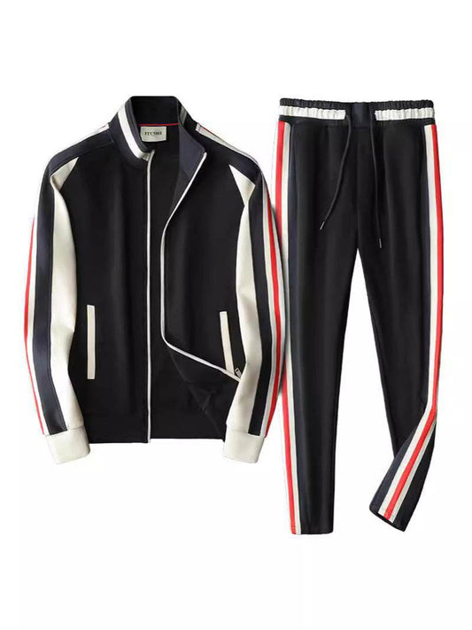 Men's Casual Suit - Trendy Black Sweater & Trousers Set for 2025 - Buy Center