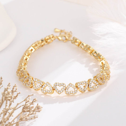 High-Grade Diamond Bracelet for Girls - Elegant Heart Design Gift - Buy Center