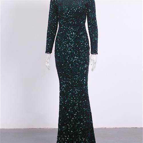 Buycenter Women’s Royal Blue Sequin Evening Gown for Prom & Parties - Buy Center