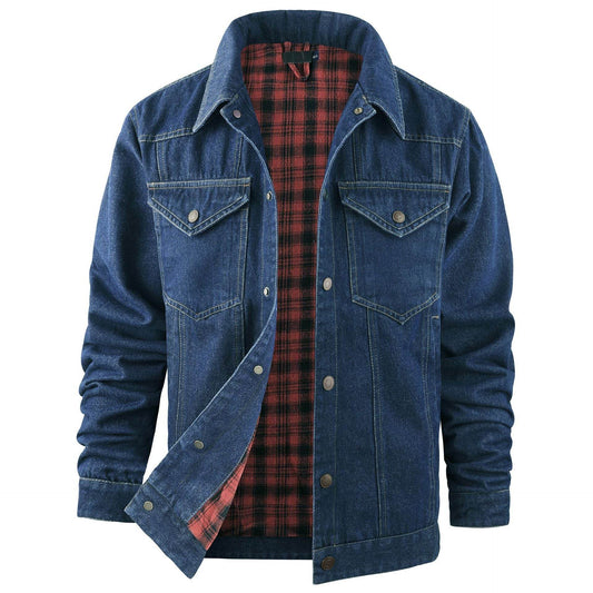 Buycenter Plus Size Casual Jacket - Stylish Cotton Denim Blazer for Men - Buy Center