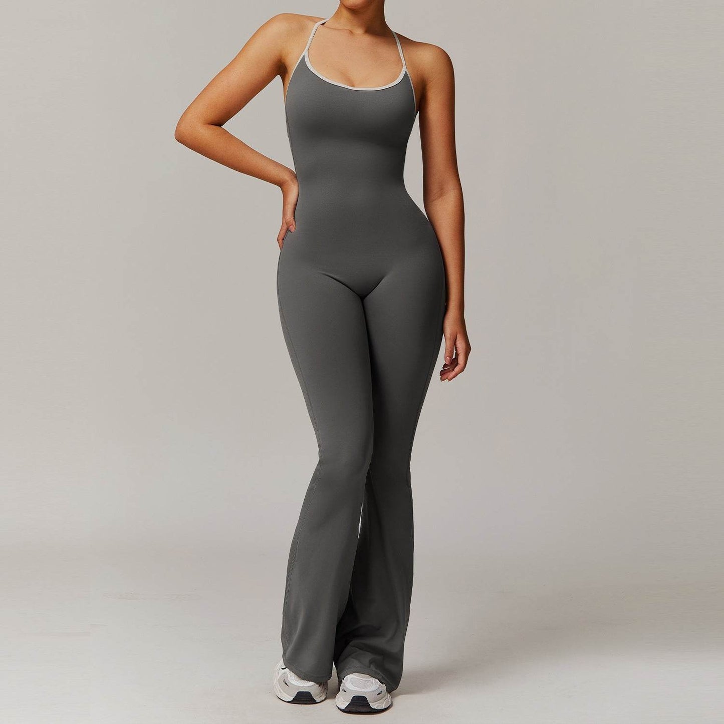 Solid Beauty Long Pants Jumpsuit - Stylish Breathable Bodysuit for Women - Buy Center
