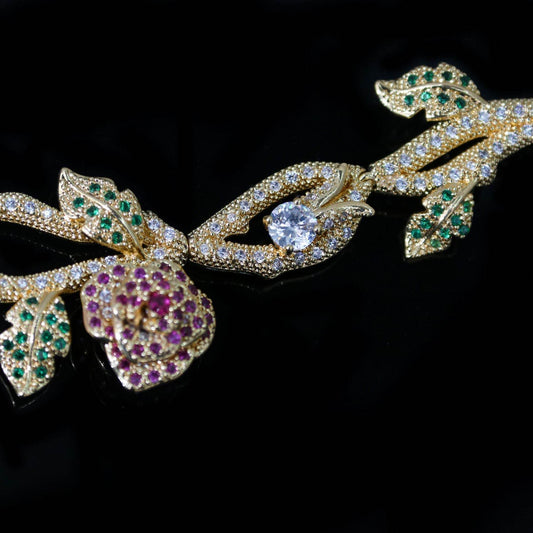 Buycenter Flower Bridal Necklace Earring Set - Elegant Fashion Jewelry - Buy Center