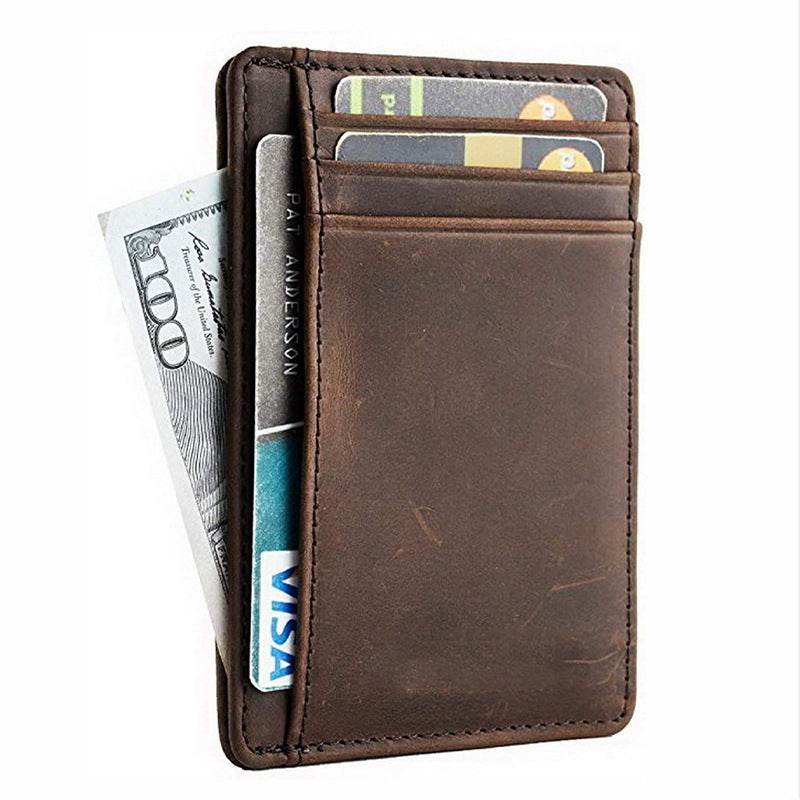 Men's Genuine Leather Anti-Theft Card Holder - Stylish & Secure Wallet - Buy Center
