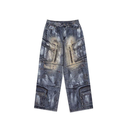 Buycenter Multi-Pocket Jeans for Men & Women - Stylish Straight-Leg Fit - Buy Center