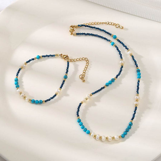 Turquoise Baroque Pearl Bracelet - Hand-Woven Freshwater Jewelry for Women - Buy Center