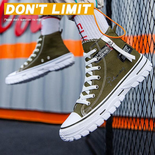 Casual Men's High Top Canvas Sneakers - Stylish Vulcanize Shoes 2025 - Buy Center