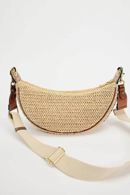 Buycenter Woven Dumpling Shoulder Bag - Casual Crossbody in Black & Brown - Buy Center