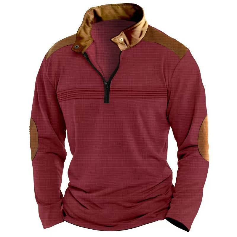 Men's Long Sleeve Polo Shirt with Zipper - Stylish & Comfortable in Multiple Colors - Buy Center