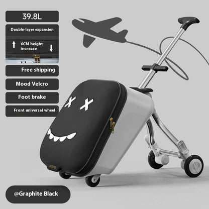 Children's Riding Trolley Case - Mustard Green & Light Yellow Luggage - Buy Center