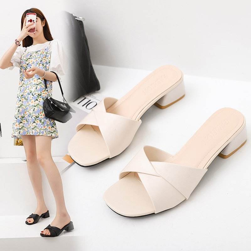 Women’s Summer Half Slippers – Soft PU & Trendy Square Toe Design - Buy Center