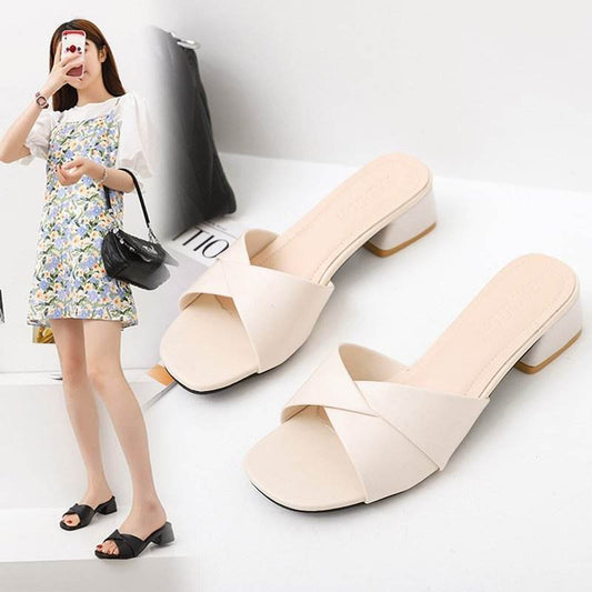 Women’s Summer Half Slippers – Soft PU & Trendy Square Toe Design - Buy Center