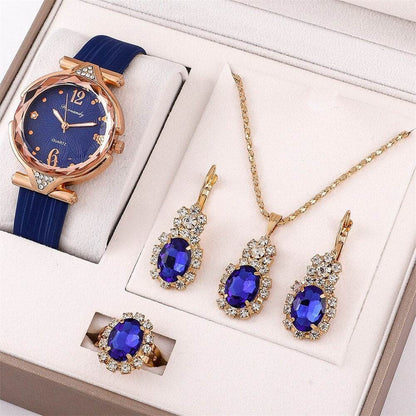 Women's Fashion Quartz Watch Set - Diamond Belt & Jewelry Accessories - Buy Center