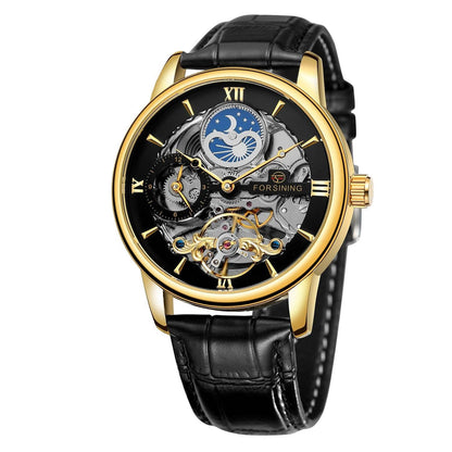 Buycenter Stylish Hollow Moon Mechanical Watch - Gold & Silver Options - Buy Center
