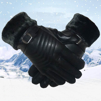 Winter Leather Gloves - Warm, Touch-Screen Compatible for Men & Women - Buy Center