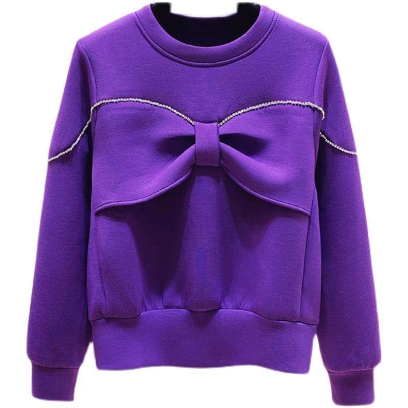 Buycenter Diamond Bow Sweater - All-Match Long Sleeve Pullover for Women - Buy Center