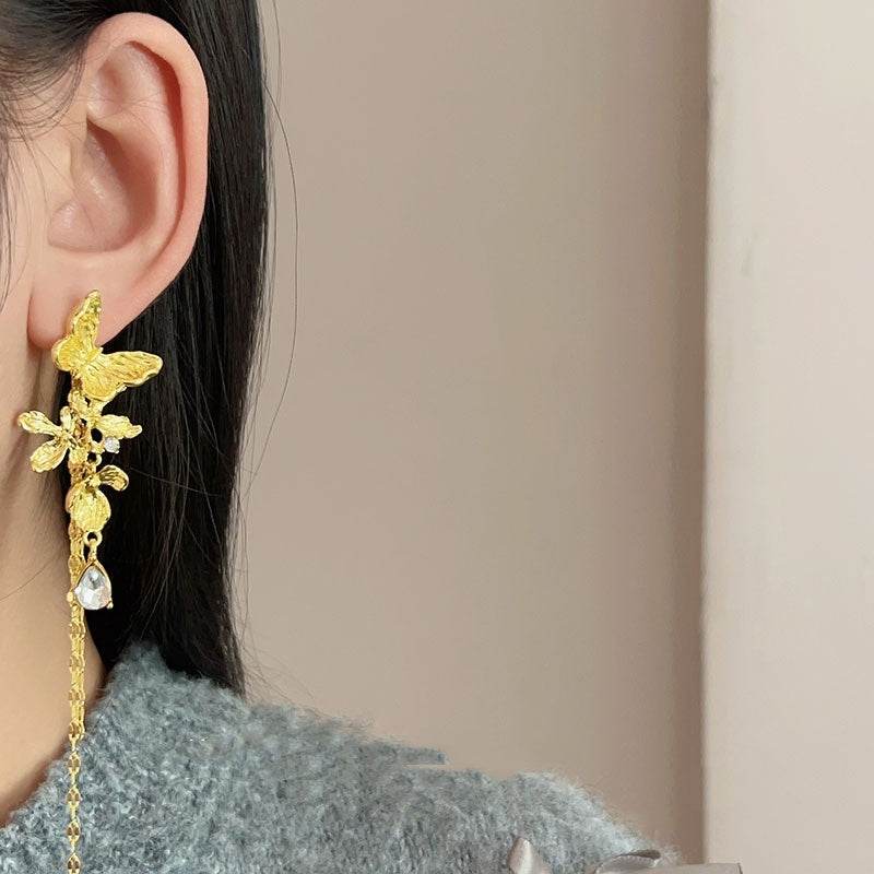Women's Long Tassel Butterfly Earrings - Lux Gold Design for 2025 Style - Buy Center