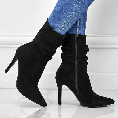 Women's Suede Pointed High Heels - Stiletto Fashion Boots for 2025 - Buy Center