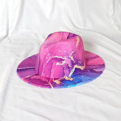 Buycenter Gold-Plated Fedora Hat - Double-Sided Color Matching Style - Buy Center