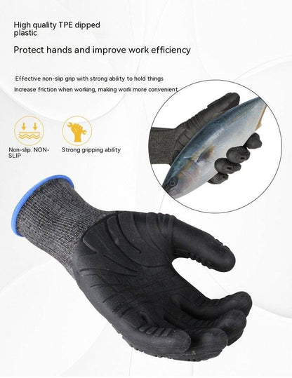 TPE Impregnated Rubber Gloves - Soft, Breathable, Non-Slip Grip Design - Buy Center