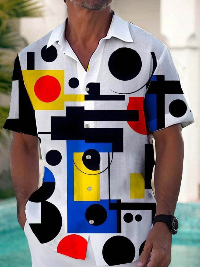 Stylish Men's Printed Shirt - Loose Fit & Casual Short Sleeve Top - Buy Center