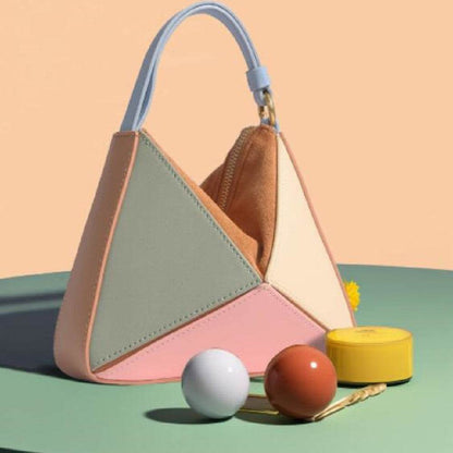 Triangular Diamond Grid Tote Bag - Adjustable Crossbody & Shoulder Strap - Buy Center