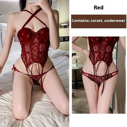 Women's Fishbone Camisole - Wine Red Halter Top with Detachable Straps - Buy Center