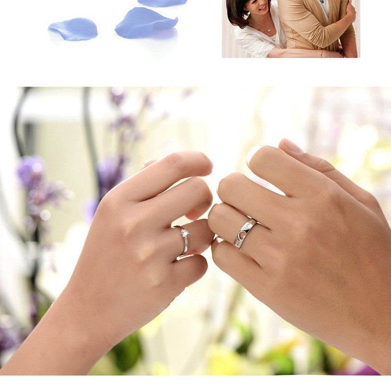 S925 Silver Couple Ring - Heart Shape Design for Him & Her Love - Buy Center