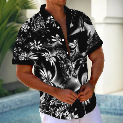 Trendy Printed Men's Cardigan Shirt - Short Sleeve Summer Style 2025 - Buy Center