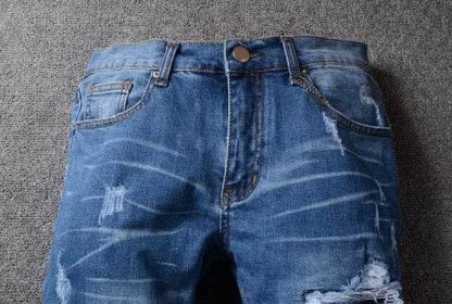 Men's Slim European Denim Trousers - Stylish Cotton Leisure Pants - Buy Center