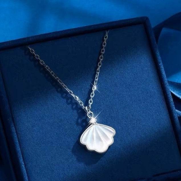 S999 Sterling Silver Shell Necklace - Stylish Clavicle Chain for Women - Buy Center