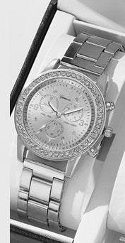 Women's Quartz Diamond-Embedded Watch - Stylish Rose Gold & Silver - Buy Center