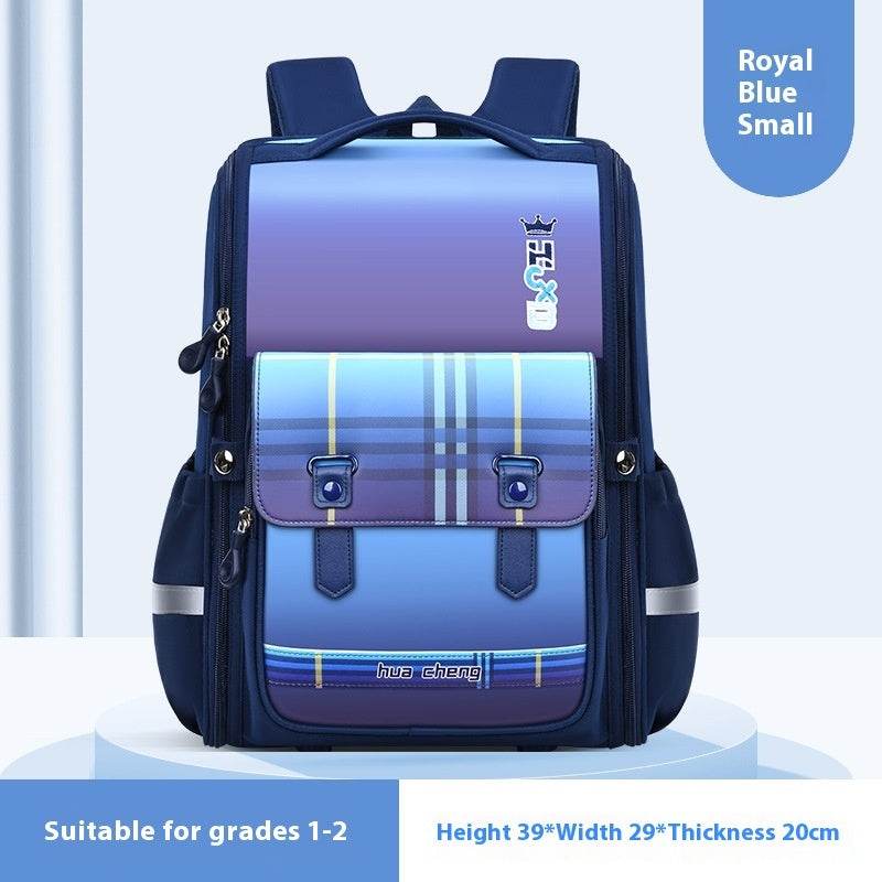 Plaid Schoolbag with Spine Protection - Ultra-Light Waterproof Backpack for Boys - Buy Center