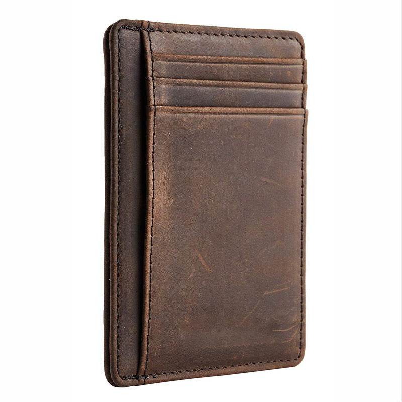 Men's Genuine Leather Anti-Theft Card Holder - Stylish & Secure Wallet - Buy Center