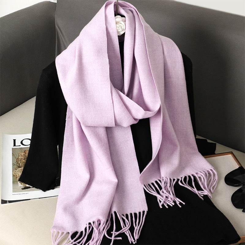 Solid Color Cashmere-like Scarf for Women - Warm, Quick-Drying Shawl - Buy Center