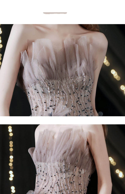 Buycenter Slim Smoke Purple Engagement Dress - Perfect for Annual Meetings - Buy Center